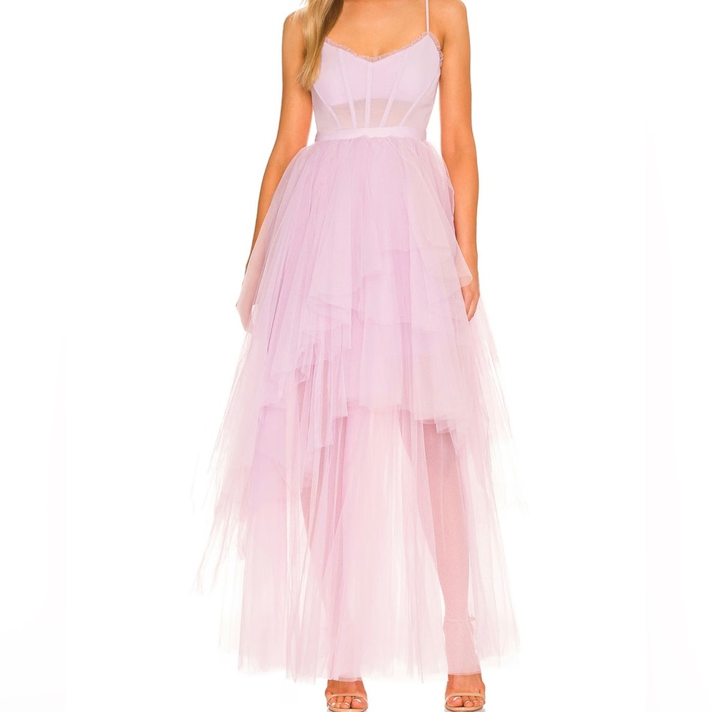 Corset Tiered Gown in Fair Orchid 
BCBGMAXAZRIA